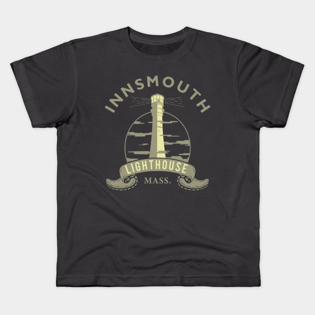 Innsmouth Lighthouse Kids T-Shirt by stevethomasart